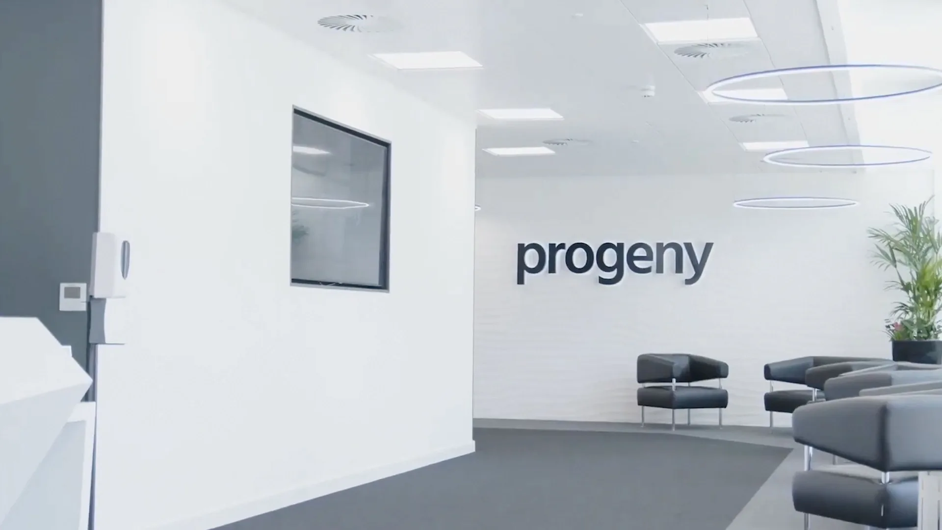 Progeny office reception and branding