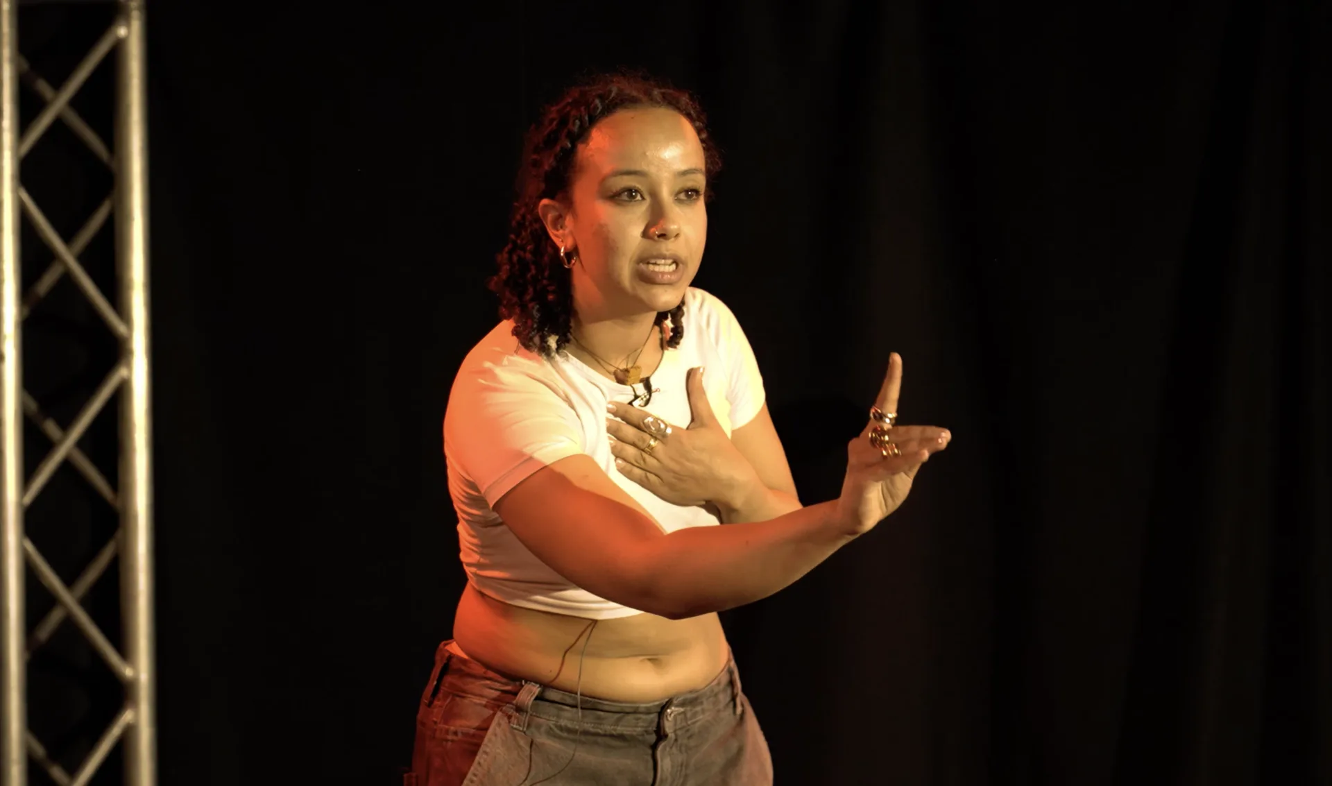 Bethlehem Walden-Myers performing Adey on stage