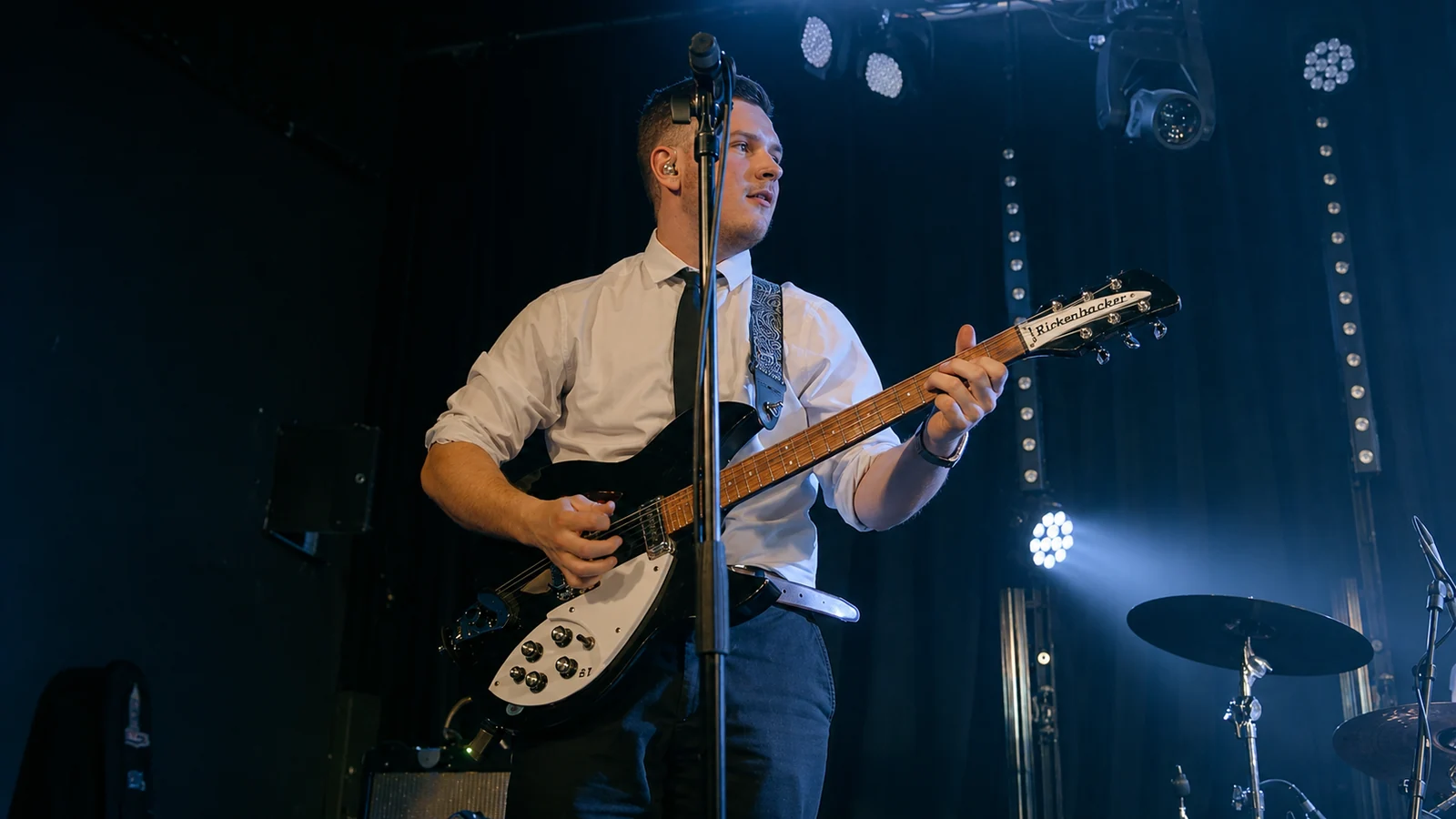 Guitarist performing during The Dassins live set
