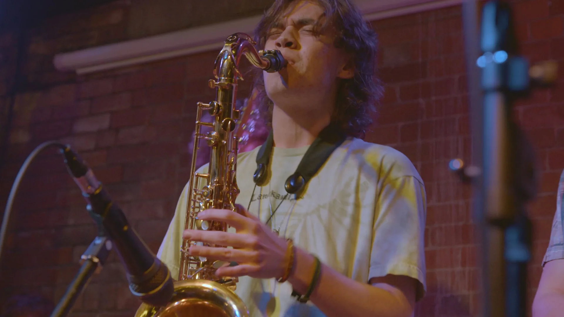 Saxophonist performing at The Showcase